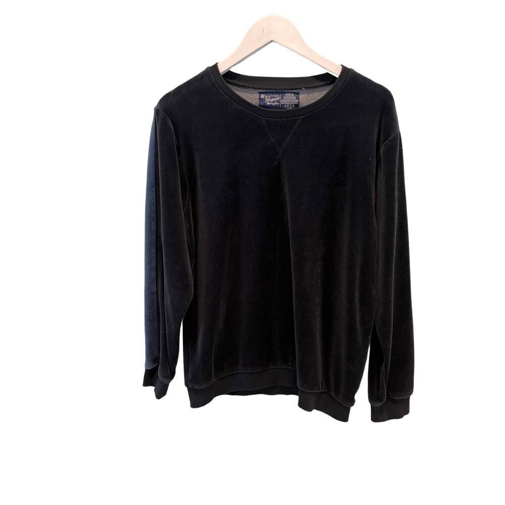 Original Penguin black velour crewneck sweater - M